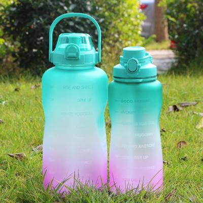 China Viable Bpa Tritan 64 Liter oz/2.2L/half gallon/2l Free Fitness Gym Sports Plastic Motivational Water Bottle With Time Marker for sale