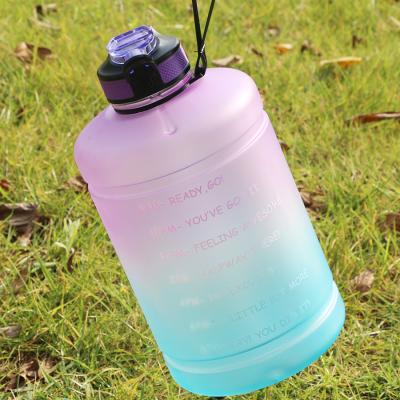 China 1 Gallon 128oz Bpa Tritan Fitness Viable Free Reusable Gym Plastic Jug Motivational Water Bottle Sports One With Marker And Time Straw for sale