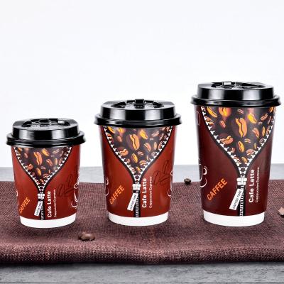 China Biodegradable Maker Compostable Takeaway Hot Disposable Paper Coffee Cups with Logo Custom Printed for sale