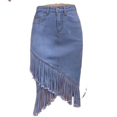 China Plus Size Fashion Soft Tassel New Denim Skirts Ladies Skirts YF80170 for sale