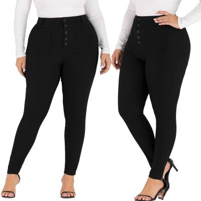 China Fat Sister Oversized Tight-fitting Women's Butt-Leg Pockets Correction Pants Breathable Pants WCT37019 for sale