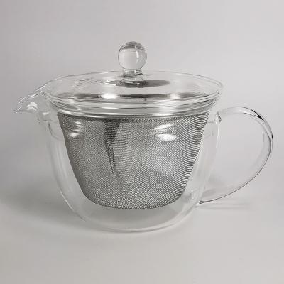 China Glass Tea Set Stocked Glass Teapot With Stainless Steel Strainer 450ml Japanese Style for sale