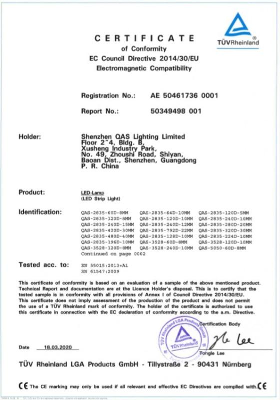 EMC - Shenzhen QAS Lighting Limited