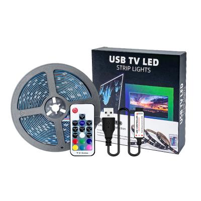 China Hot Selling Flexible Indoor Outdoor USB Smart Back Led Backlight With RGB 5050 Remote Accessible Waterproof TV Led Strip 5V for sale