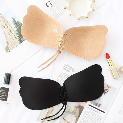 China Wing Adhesive Strapless Silicone Antibacterial Magic Backless Invisible Bra Lift Up Invisible Bra For Backless Dress for sale