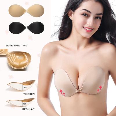 China Hot Selling Breathable Strapless Silicone Bra Invisible Nude Push Up Silicone Bras For Women for sale