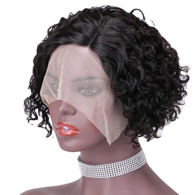 China Wholesale Brazilian Water Wave Hair 150 Density Lace Frontal Wigs With High Quality Pre Plucked Human Lace Front Curly Wig for sale