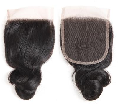 China Wholesale Hot Selling 100% Loose Wave Human Hair Virgin Hair 4*4 Brazilian Lace Closure Hairpiece for sale