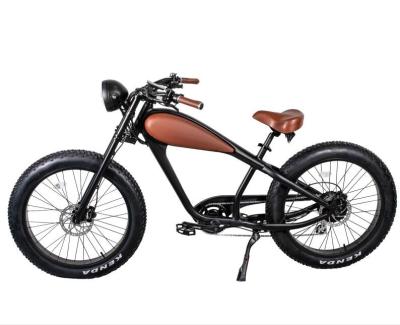 China Aluminum Alloy 26inch Vintage E Bike 750W 48V Powerful Electric Chopper Bike Cheetah Fat Tire for sale