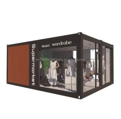 China Customizable 20ft 40ft Modern Quick Installation Flat Packing Food Bar Cafe Container Shop Prefab House for sale