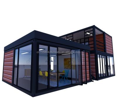 China Modern luxury 20ft large bedroom glass studio 40ft mobile home customized wood products exterior wall villas factory direct sales for sale