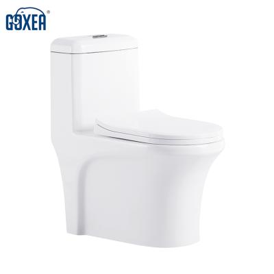 China GX1020 Double-Flow Ware Strap WC Flush One Piece Toilet Floor Mounted Siphon Sanitary Ware for sale