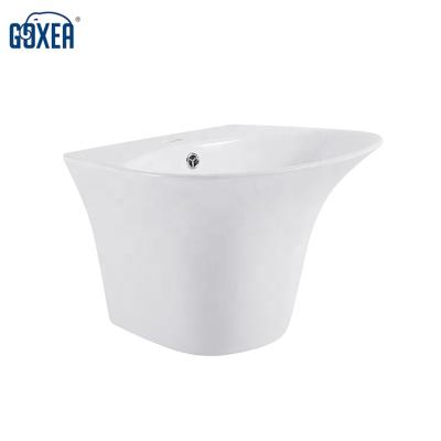 China New Design Gx2903 Modern Ceramic Bathroom Sink Wall Mounted Cheap Wash Basin For Hotel Countertop Lavabo Art Golden Decor Basin for sale