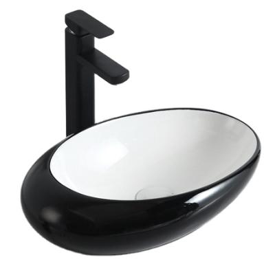 China Modern 2269A Bathroom Countertop Vessel Sink Hand Wash Basin Glossy Black New Model Basin In White Color Bronze for sale