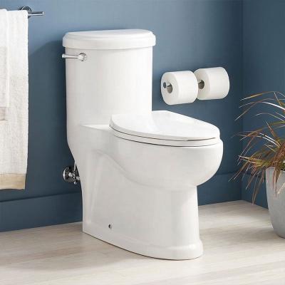 China Middle East factory price closestool Double-flow toilet ceramic WC ware one piece sanitary bathroom closet WC for sale