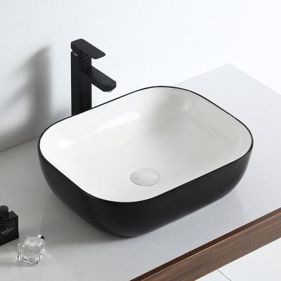 China Square Modern Moroccan Single Bowl Ceramic Lavabo Wash Sink Hand Face Wash Basin Vanity Bathroom Basin for sale