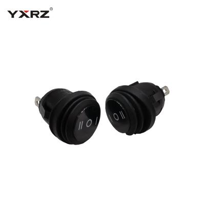 China Motorcycle Wholesaler KCD1-2 Round Snap 3 Pin Rocker Switch Button Motorcycle Black Switch for sale