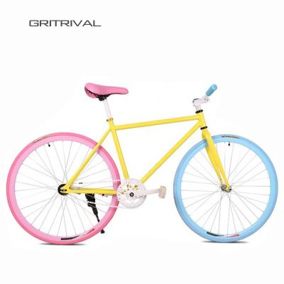 China Beautiful Freestyle Bike Fixed Single Speed ​​Titanium Aluminum Alloy 24 Inch Fixed Frameset Track Speed ​​Road Bike and Wheel Set 54 Rims for sale