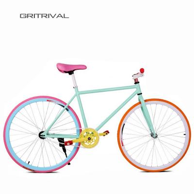 China Freestyle Fixed Gear Bike 28inch Fixed Gear Bike 1 Piece Track Bicycle Frame Wheel 70mm 88mm Single Carbon Aluminum Fiber Anvil Rims for sale