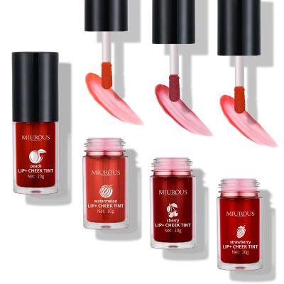 China Korean Wholesale Private Label Cherry Matte Waterproof Lip and Cheek Tint Cute Water Based Lip Gloss Tinted 5 Colors Waterproof Free Sample for sale