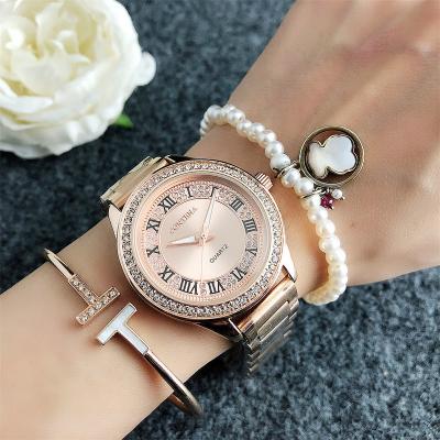 China Auto Date 2022 New silver diamond watches custom watches for women Attractive ladies stainless steel watch with factory direct sale price for sale