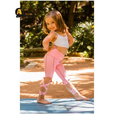 China HIGH Street Kid Active Wear Exercise Sports Clothing Kids Girls Girls Leggings Breathable Seamless Sets for sale