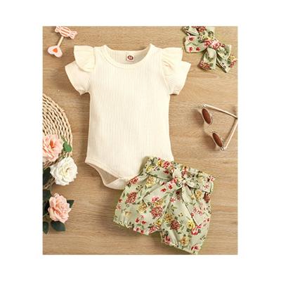 China New Arrival Breathable Short Sleeve Cute Baby Overalls Set Kids Clothes Organic Cotton Baby Romper for sale