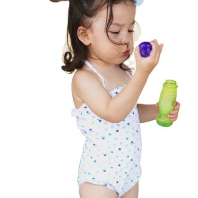 China Breathable Cute Girl Swimwear Kid Swimwear With Hat Ruffles Baby Swimsuit Children's Print One-Piece Beachwear for sale