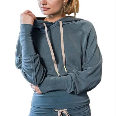 China Popular Anti-Wrinkle Yoga Activewear Gym Tops Sweaters And Hoodies For Women Breathable Loose Sweatshirts for sale