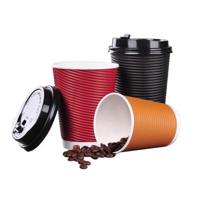 China Double Round Disposable Biodegradable Corrugated Custom Paper Coffee Cups Ice Cream Paper Cups Wallpaper Cup for sale