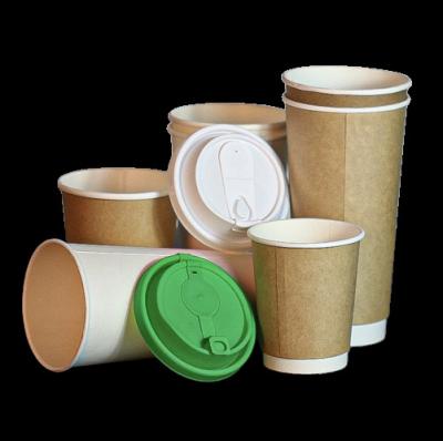 China Eco-Friendly Disposable Double Wall Color Logo Color 12oz 16oz Coffee Cup Heavy Paper Cup Custom Paper With Lid for sale