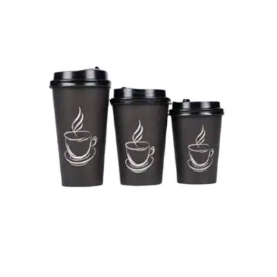 China Customized Logo Disposable 200ml 6oz 6.5oz 7oz 12oz 16oz Small Tea Pack Coffee Disposable Paper Cup With Lid Cover For Hot Drinking for sale