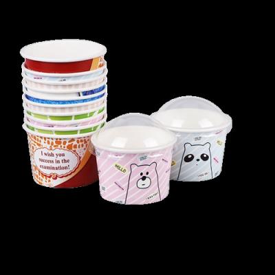 China Cheap Custom Logo 4oz, 5oz, 6oz, 8oz, 12oz, 16oz Disposable Disposable Ice Cream Paper Cup Takeaway Wholesale With Lid for sale