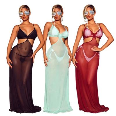 China Plus Size 2022 Summer Dresses Sexy Women Plus Size Women Night Party Beachwear Mesh Sexy Women Dresses for sale