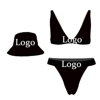 China 2021 Wholesale Custom Sexiest Swimsuit Breathable Bucket Size Matching Bikini Swimwear Beach Wear Hat Couples for sale