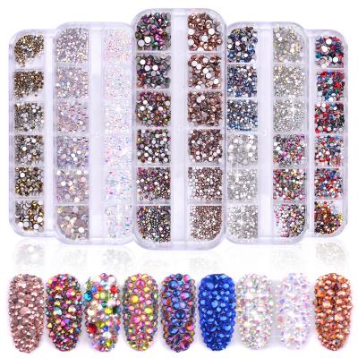 China MS122 Flatback Nail Art Rhinestones Crystals Non Hot Fix Rhinestones For DIY Nails Art Decoration Aquamarine Color for sale