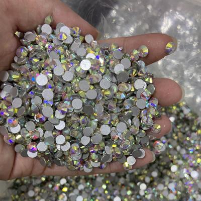 China XULIN Flatback Factory Wholesale Over 100 Colors SS3-SS60 Crystal Non-hot Fix Flat Back Ab Glass Rhinestones For Garment DIY Accessories for sale