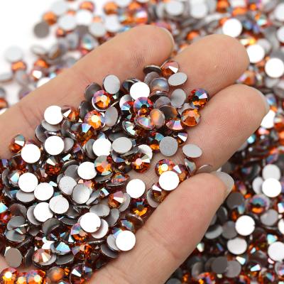 China Gems Amber Glass Rhinestones of Flatback XULIN Volcano Color Glass Large Flatback for sale