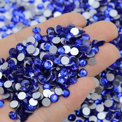 China Royal Blue Rhinestone Flatback Embellishments Navy Blue Rhinestones Hotfix Flatback Non For Craft for sale