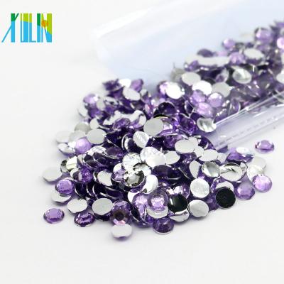 China XULIN D020 China Supplier Flatback Jewelry Beads Amethyst Resin Flat Back Stone Rhinestone For Nail Art Decorate for sale