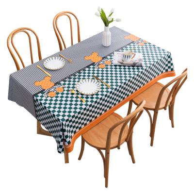 China Waterproof 2022 Attractive Design Table Cloth Hot Sale Tablecloths Leopard Bear Tablecloth for sale