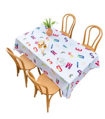 China Waterproof Chinese Factory Price Pvc Table Cloth Letters Tablecloth for sale