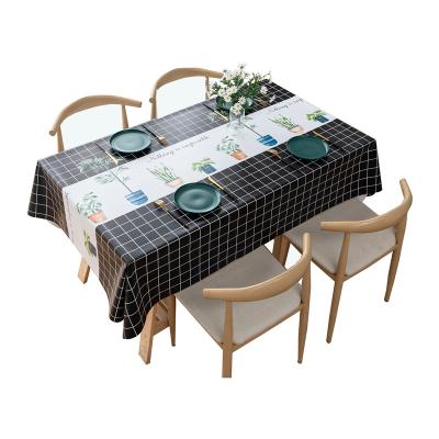 China Waterproof Online Wholesale Plastic Table Cloth Party Colorful Nonwoven Grid Tablecloth for sale