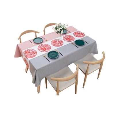 China Waterproof Wholesale  waterproof,oil-proof, PVC tablecloth  disposable rectangle customized  for family restaurant for sale