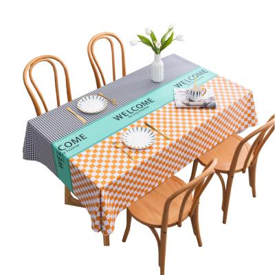 China Waterproof Hot Selling New Style Plastic Rolls China Table Cloth Grid Tablecloth for sale