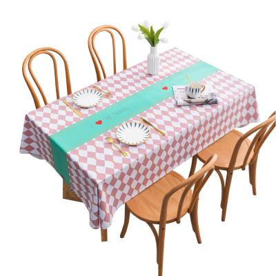 China Waterproof Wholesale  waterproof,oil-proof, PVC tablecloth  disposable rectangle customized  for family restaurant for sale