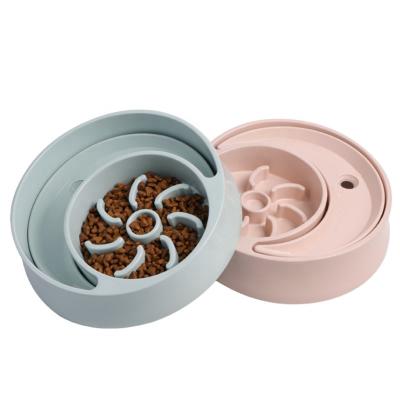 China Hello Chosen Dropshipping Automatic Dog Pet Bowl Stainless Steel Slow Pet Food Bowl Anti-Clog Feeder for sale