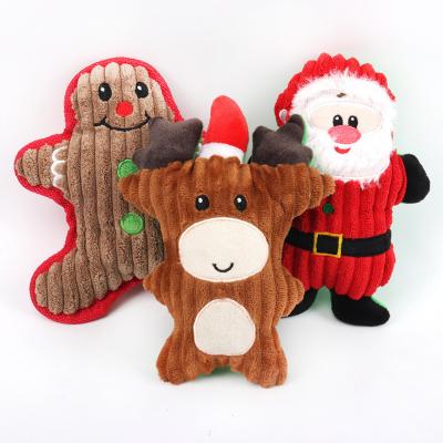 China Hello Viable Selected Dropshipping 2021 Hot Selling Interactive Pet Dogs Plush Toy Dog Chewing Soft Squeaky Plush Toys For Christmas for sale