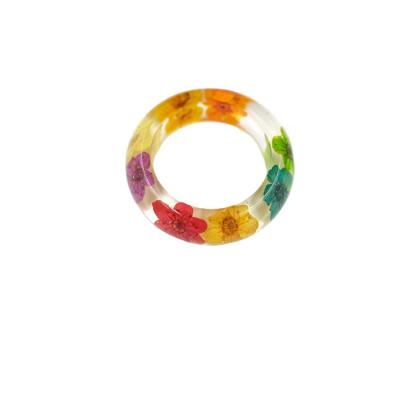 China Available HJ12 DIY Crystal Epoxy Resin Ring Flower Dried Around Jewelry Craft Rings For Women Valentines Day Gifts for sale