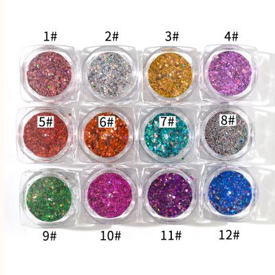 China Available DM102 12Colour Shimmer Glitter Powder Eco-friendly Non-toxic For DIY Craft Resin Silicone Mold Nail Art Decoration for sale